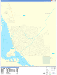 Lake Havasu City Wall Map Basic Style 2024
